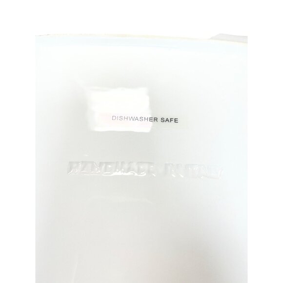 Italian Made Glazed Ceramic Yellow white ornate Farm Serve tray SKU 9596 - Picture 7 of 10